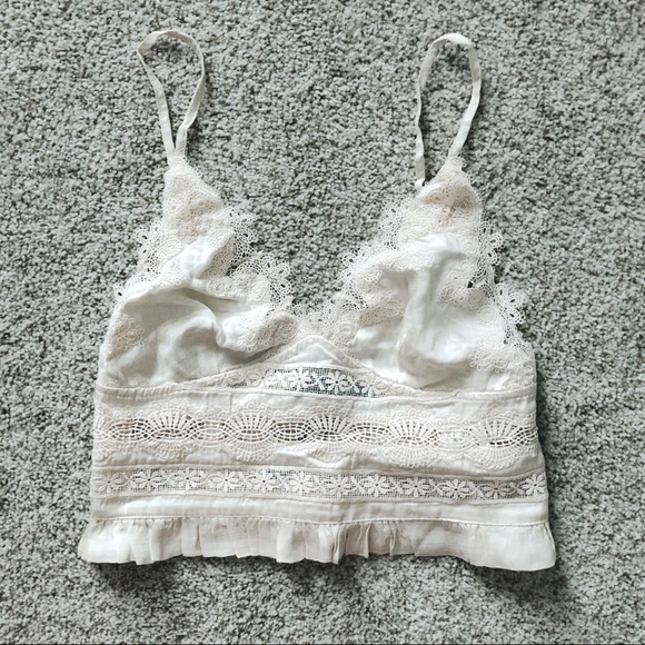 cream crochet crop top